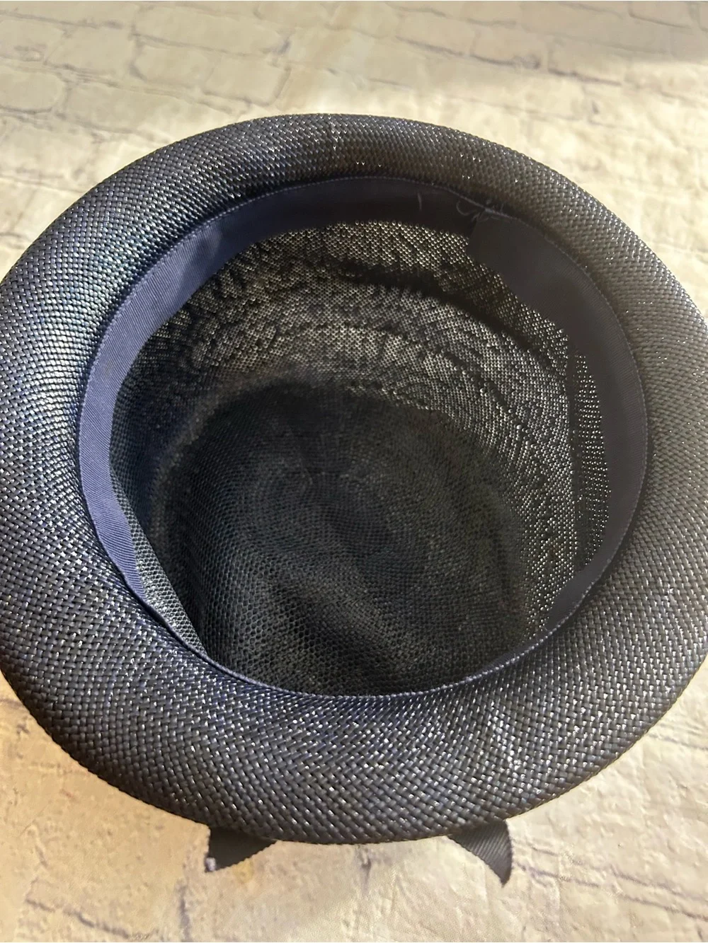 VTG STYLE PILL BOX BLACK WITH CREAM MESH NET HAT - Picture 11 of 11